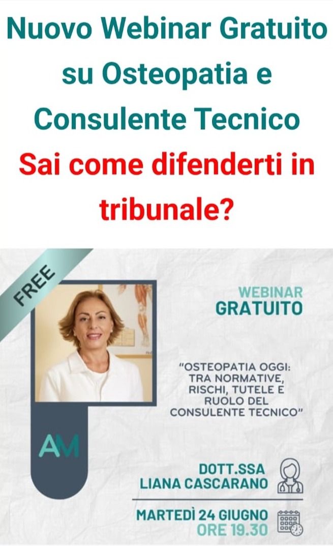 Webinar Osteopatia e Consulenza Tecnica